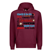 Burgundy baseball typography words Premium Hoodie - Artiststas