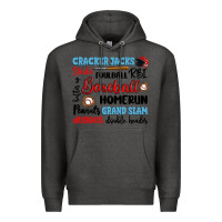Charcoal Heather baseball typography words Premium Hoodie - Artiststas