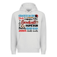 Dove Grey baseball typography words Premium Hoodie - Artiststas