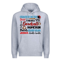 Heather Grey baseball typography words Premium Hoodie - Artiststas