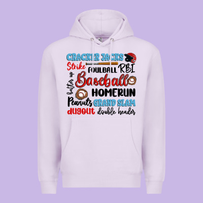 Baseball Typography Words Premium Hoodie Designed By Artiststas