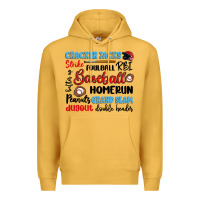 Mustard baseball typography words Premium Hoodie - Artiststas