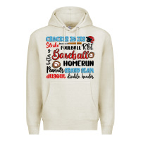 Oatmeal Heather baseball typography words Premium Hoodie - Artiststas