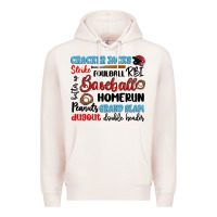 Pale Pink baseball typography words Premium Hoodie - Artiststas