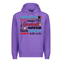 Purple baseball typography words Premium Hoodie - Artiststas