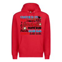 Red baseball typography words Premium Hoodie - Artiststas