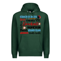 Sports Green baseball typography words Premium Hoodie - Artiststas