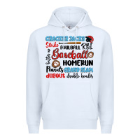 White baseball typography words Premium Hoodie - Artiststas
