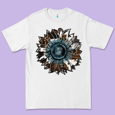 Cowhide Leopard And  Leather Sunflower Premium Tee Designed By Ranaportraitstore