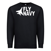 Black fly navy Premium Sweatshirt - DesigneFamous