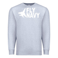 Heather Grey fly navy Premium Sweatshirt - DesigneFamous