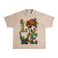 French Oak Western Love with Gun Urban Heavy Tee - BundleAndBundleShop
