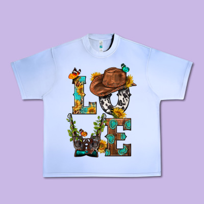 Western Love With Gun Urban Heavy Tee Designed By Bundleandbundleshop