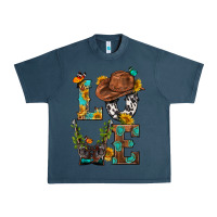 Midnight Navy Western Love with Gun Urban Heavy Tee - BundleAndBundleShop
