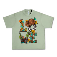 Oil Green Western Love with Gun Urban Heavy Tee - BundleAndBundleShop