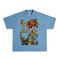 Pebble Blue Western Love with Gun Urban Heavy Tee - BundleAndBundleShop