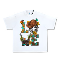 White Western Love with Gun Urban Heavy Tee - BundleAndBundleShop
