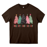 Chocolate Brown merry and bright Heavy Core Tee - CowGirlArtShop