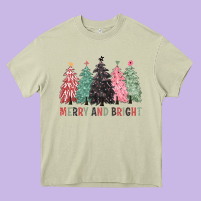 Merry And Bright Heavy Core Tee Designed By Cowgirlartshop