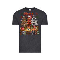 Vintage Black merry christmas with western trees bbs Vintage Tee - BundleAndBundleShop