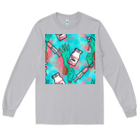 Moon Dust Nurse Gloves Seamless Pattern Long Sleeve Tee - BundleAndBundleShop