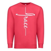 Cardinal grace   christian faith cross script baptism gift Premium Sweatshirt - DesigneFamous