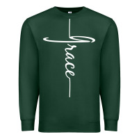 Sports Green grace   christian faith cross script baptism gift Premium Sweatshirt - DesigneFamous