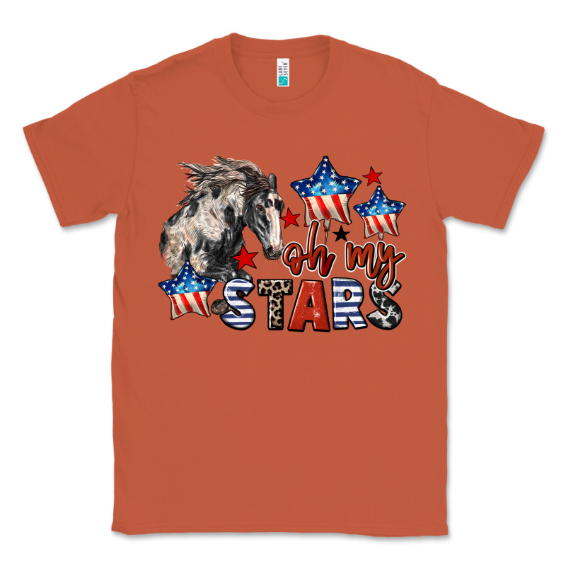 Oh My Stars Horse 4th Of July Classic Tee by CowGirlArtShop | Teevron