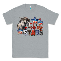 Heather Grey Oh my stars horse 4th of july Classic Tee - CowGirlArtShop