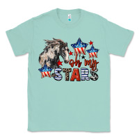 Seafoam Oh my stars horse 4th of july Classic Tee - CowGirlArtShop