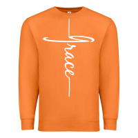Carrot grace   christian faith cross script baptism gift Premium Sweatshirt - DesigneFamous