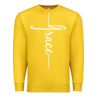 Lemon grace   christian faith cross script baptism gift Premium Sweatshirt - DesigneFamous