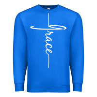 True Royal grace   christian faith cross script baptism gift Premium Sweatshirt - DesigneFamous