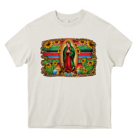 Cream lady of guadalupe serape background Heavy Core Tee - Jasminsmagicworld