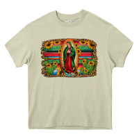Mossy lady of guadalupe serape background Heavy Core Tee - Jasminsmagicworld
