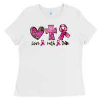 White Love Faith cure Breast Cancer Ladies Tee - FaDigitalArtStudio
