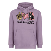 Lavender peace love french bulldog Heavyweight Hoodie - JahusDesignShop