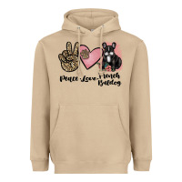 Mushroom peace love french bulldog Heavyweight Hoodie - JahusDesignShop