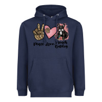 Navy peace love french bulldog Heavyweight Hoodie - JahusDesignShop
