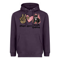 Plum peace love french bulldog Heavyweight Hoodie - JahusDesignShop