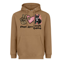 Toasted Coconut peace love french bulldog Heavyweight Hoodie - JahusDesignShop
