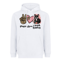 White peace love french bulldog Heavyweight Hoodie - JahusDesignShop