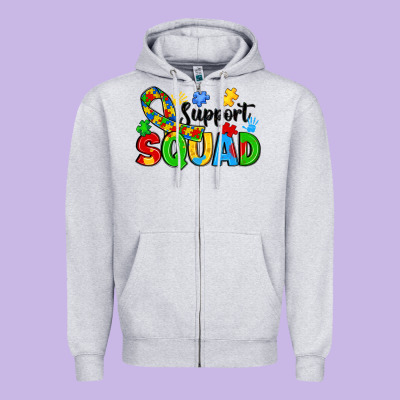 Support Squad Zipper Hoodie Designed By Jahusdesignshop