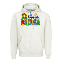 Oatmeal Heather support squad Zipper Hoodie - JahusDesignShop