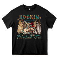 Black rockin around the christmas tree Heavy Core Tee - CowGirlArtShop