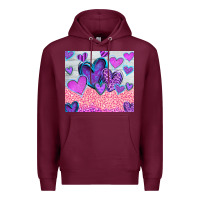 Burgundy love Premium Hoodie - CowhideDigitalArt