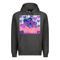 Charcoal Heather love Premium Hoodie - CowhideDigitalArt