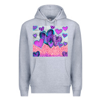 Heather Grey love Premium Hoodie - CowhideDigitalArt