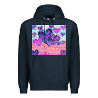 Navy love Premium Hoodie - CowhideDigitalArt