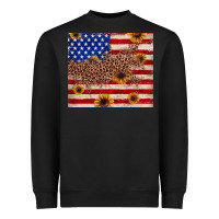 Black American flag leopard sunflower Heavyweight Sweatshirt - JahusDesignShop
